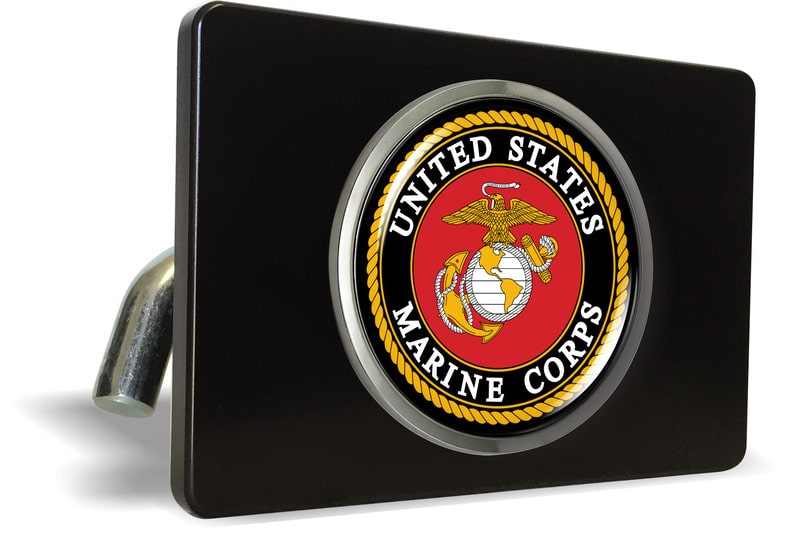 USMC - Tow Hitch Cover with Chrome Metal Emblem